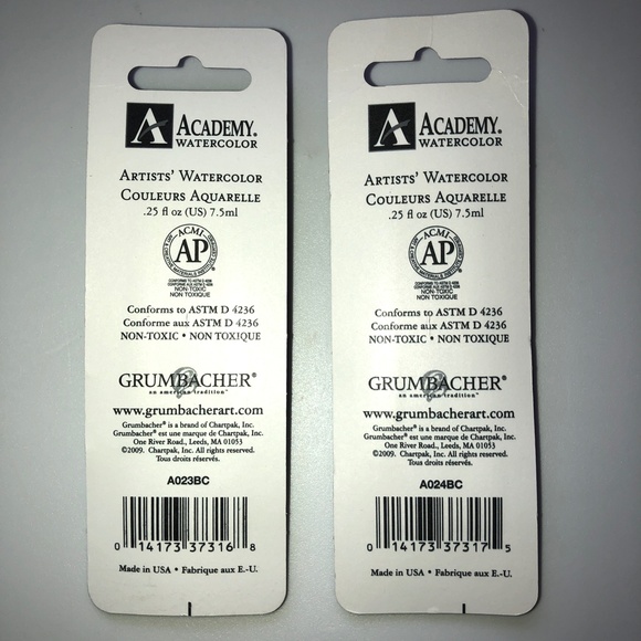 GRUMBACHER ACADEMY Watercolor Set of 15 .25 oz/ 7.5 ml Tubes NEW! - Picture 9 of 15